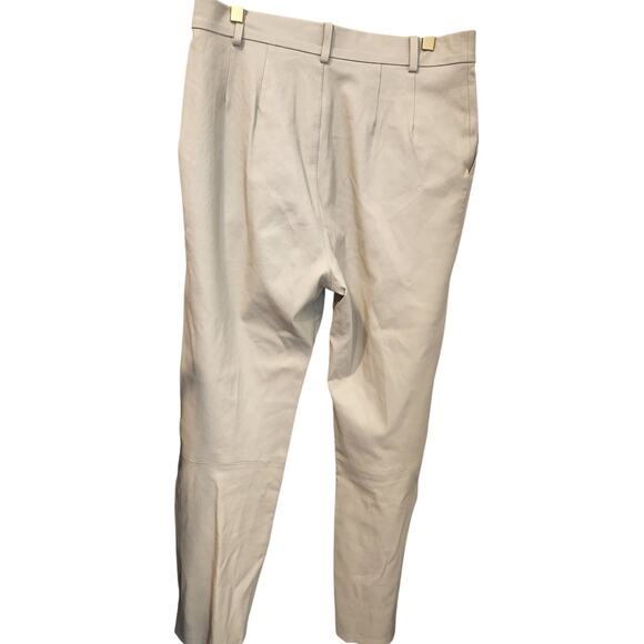SPRWMN high-rise lamb leather cream trousers size large - Picture 3 of 10